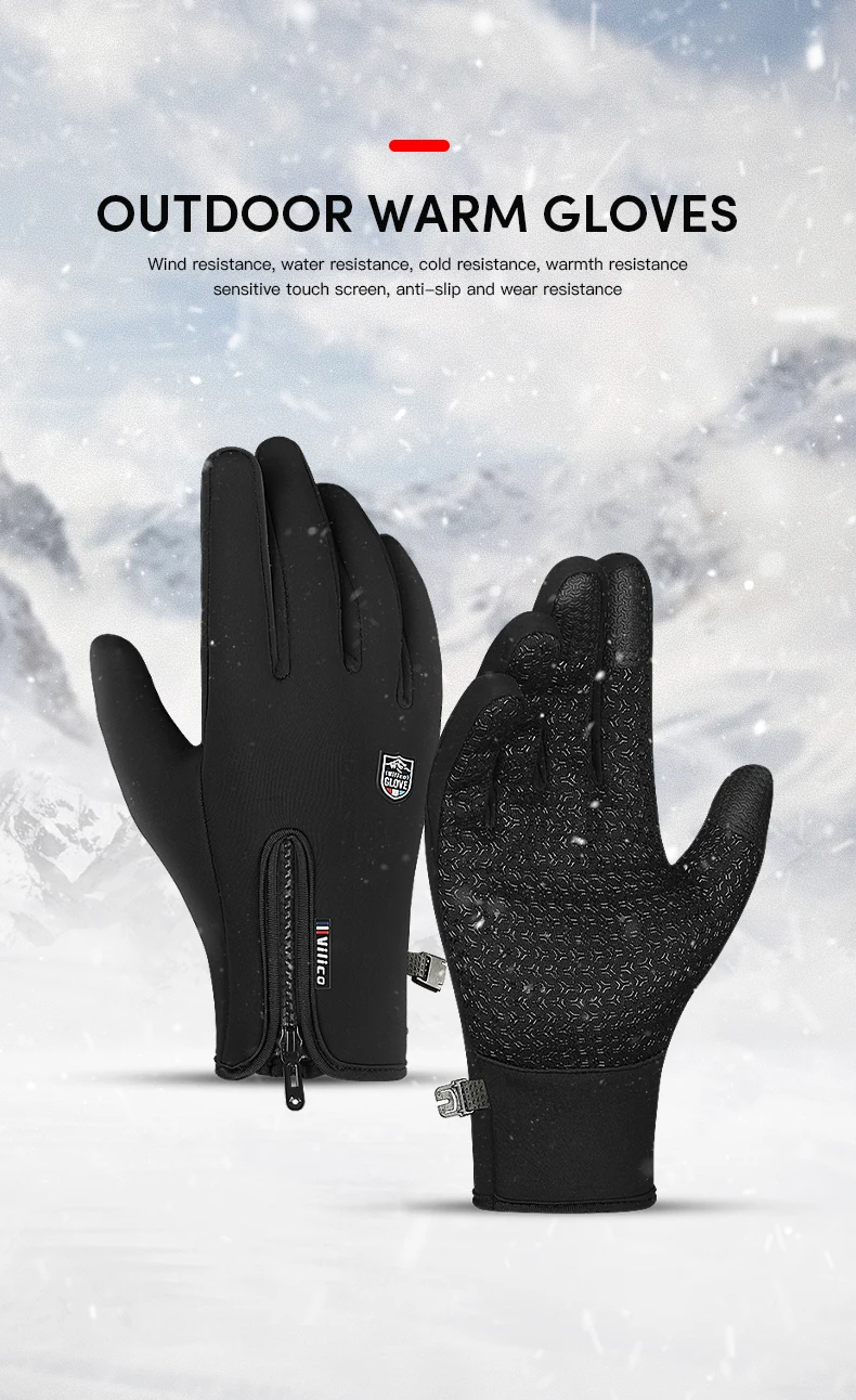Men's and Women's Autumn and Winter Cycling Gloves - Upgraded Touchscreen Warm Knitted Gloves for Cold Weather, Suitable for Run