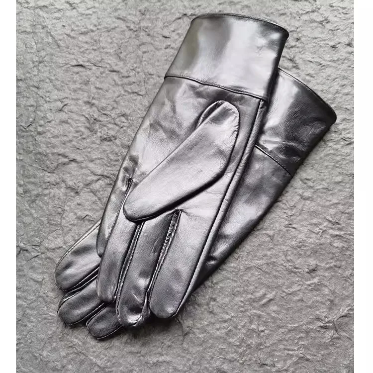 Women's Sping Autumn Natural Sheepskin Leather Glove Female Genuine Leather Motorcycle  Driving Glove R3267
