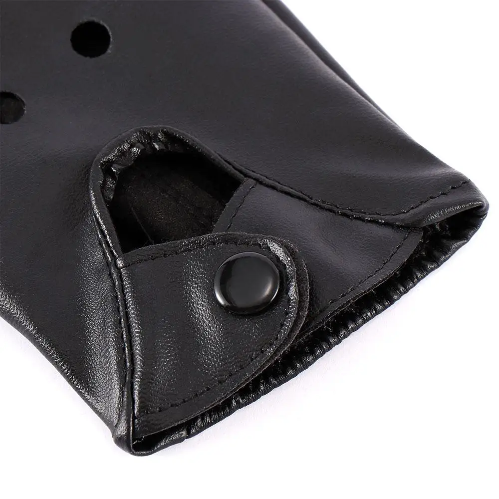 Fashion Black Fingerless Gloves Hot Half Finger Driving Gloves PU Leather