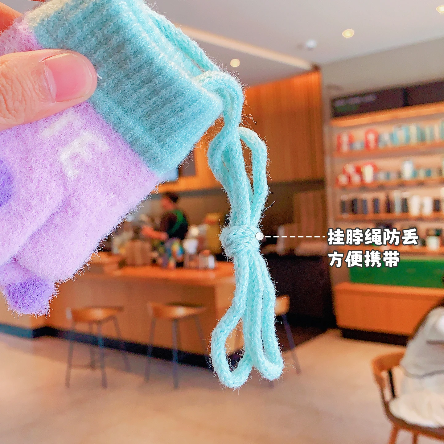 Baby Winter Mittens Soft Plush Color Block Toddler Gloves Anti‑lost Lanyard 3D Heart Decor Elastic Rib Cuff Windproof Warm 2026