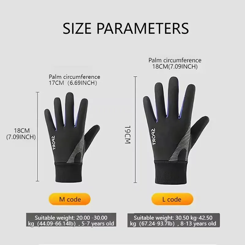 1 Pair Kids Winter Warm Sports Thermal Gloves Cold Weather Water-Resistant Anti-slip Children Mittens 5-13 Years Boys Girls