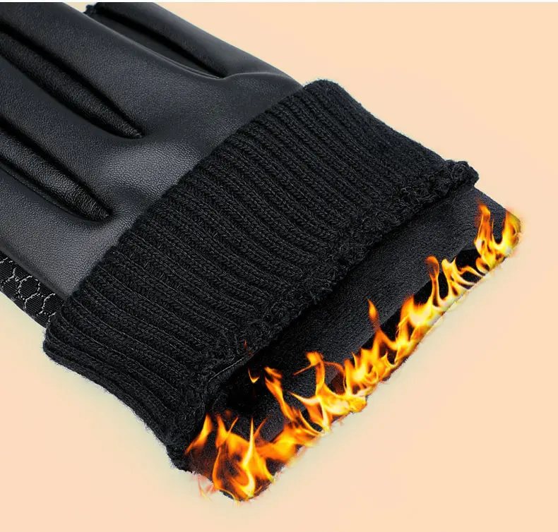 Men's Gloves Cycling Autumn Winter Two-Finger Cut Velvet Warm Non-Slip Male Waterproof Sports Touchscreen Hiking Fishing Gloves