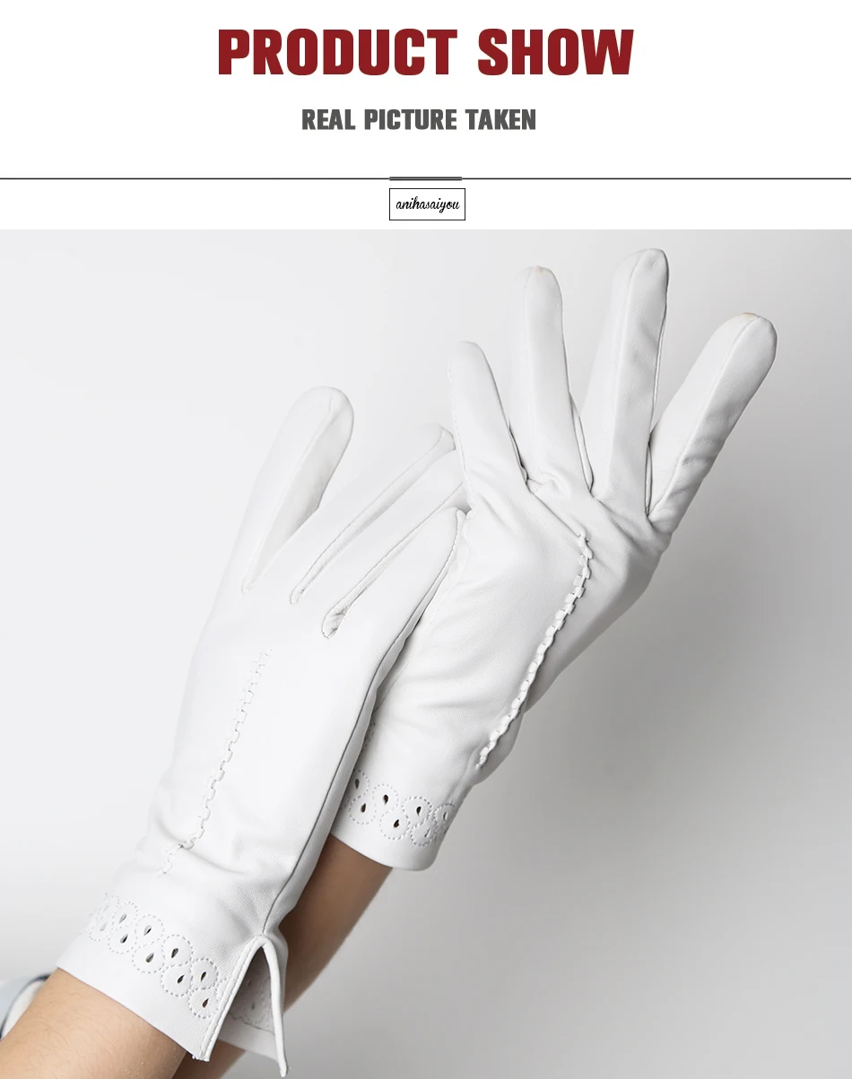 Good Quality High-End Fashion Women's Gloves Sheepskin Keep Warm Comfortable Winter Gloves Hollow Design 2024