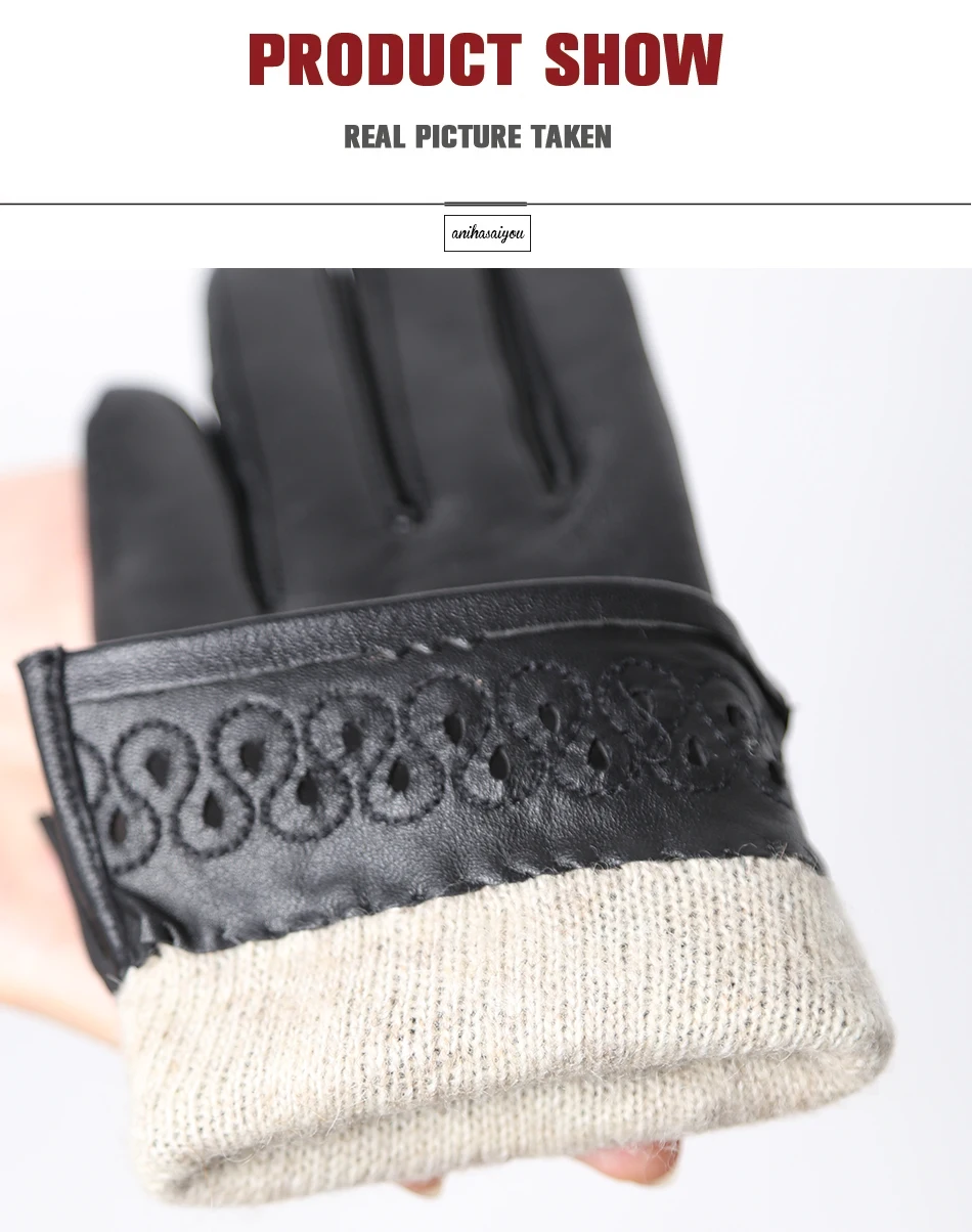 Good Quality High-End Fashion Women's Gloves Sheepskin Keep Warm Comfortable Winter Gloves Hollow Design 2024