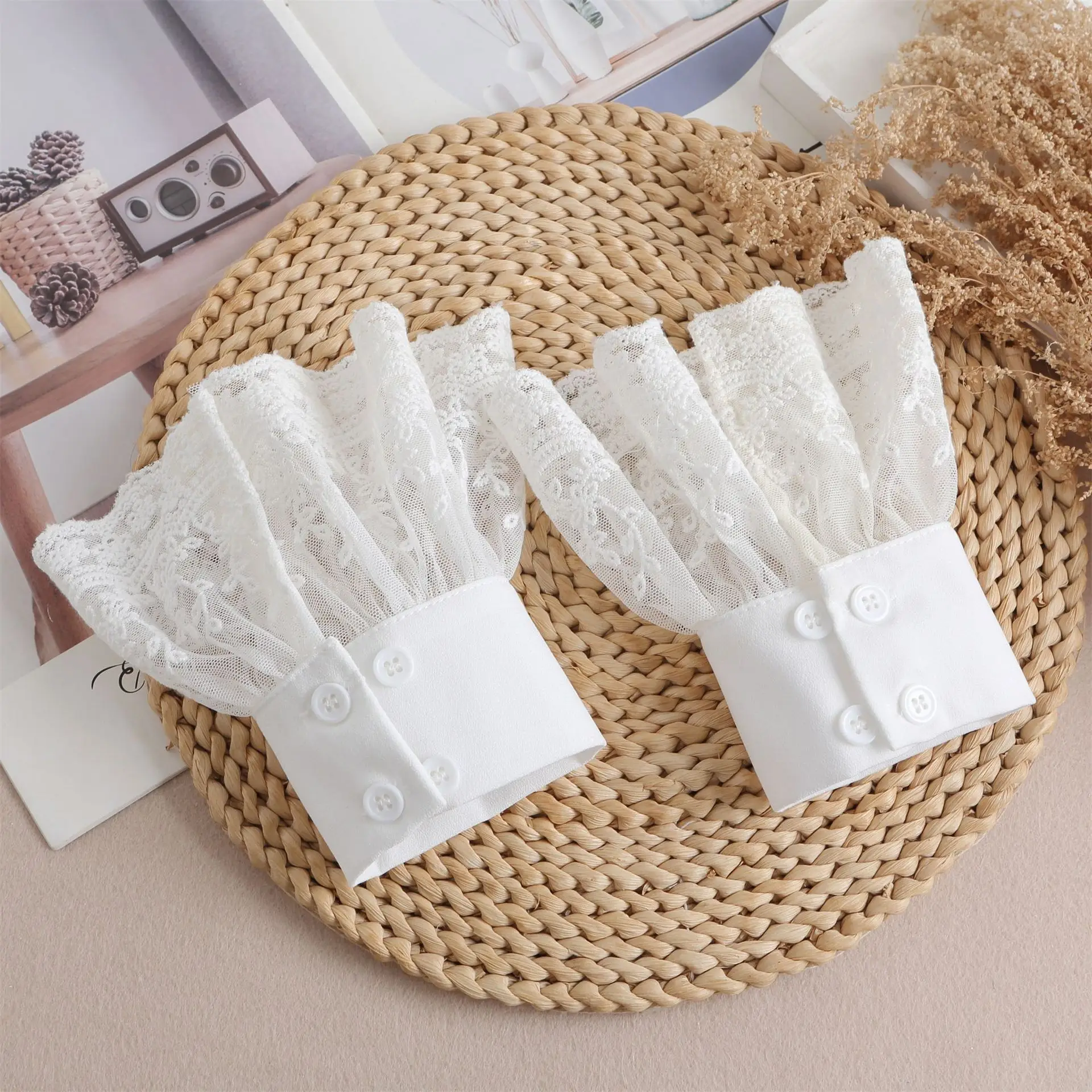 Lace Cuffs White Detachable Fake Sleeves Wedding Bridal Gowns Accessories Sweater Cuff Halloween Costume Cosplay Accessories