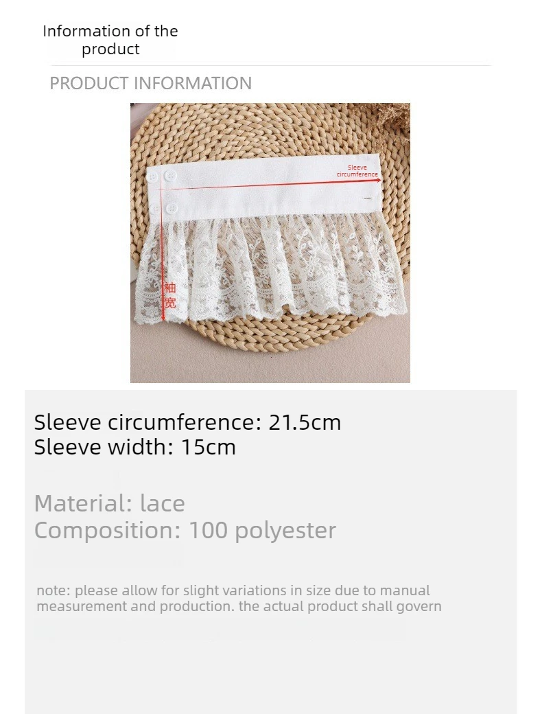 Lace Cuffs White Detachable Fake Sleeves Wedding Bridal Gowns Accessories Sweater Cuff Halloween Costume Cosplay Accessories