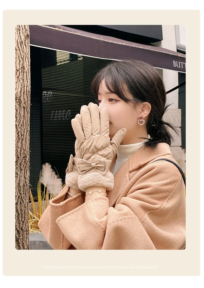 New Winter Gloves Women Cycling Bike Thermal Fleece Cold Resistance Wind Waterproof Bicycle Warm Outdoor Running Skiing Mittens