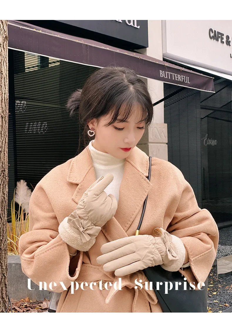 New Winter Gloves Women Cycling Bike Thermal Fleece Cold Resistance Wind Waterproof Bicycle Warm Outdoor Running Skiing Mittens