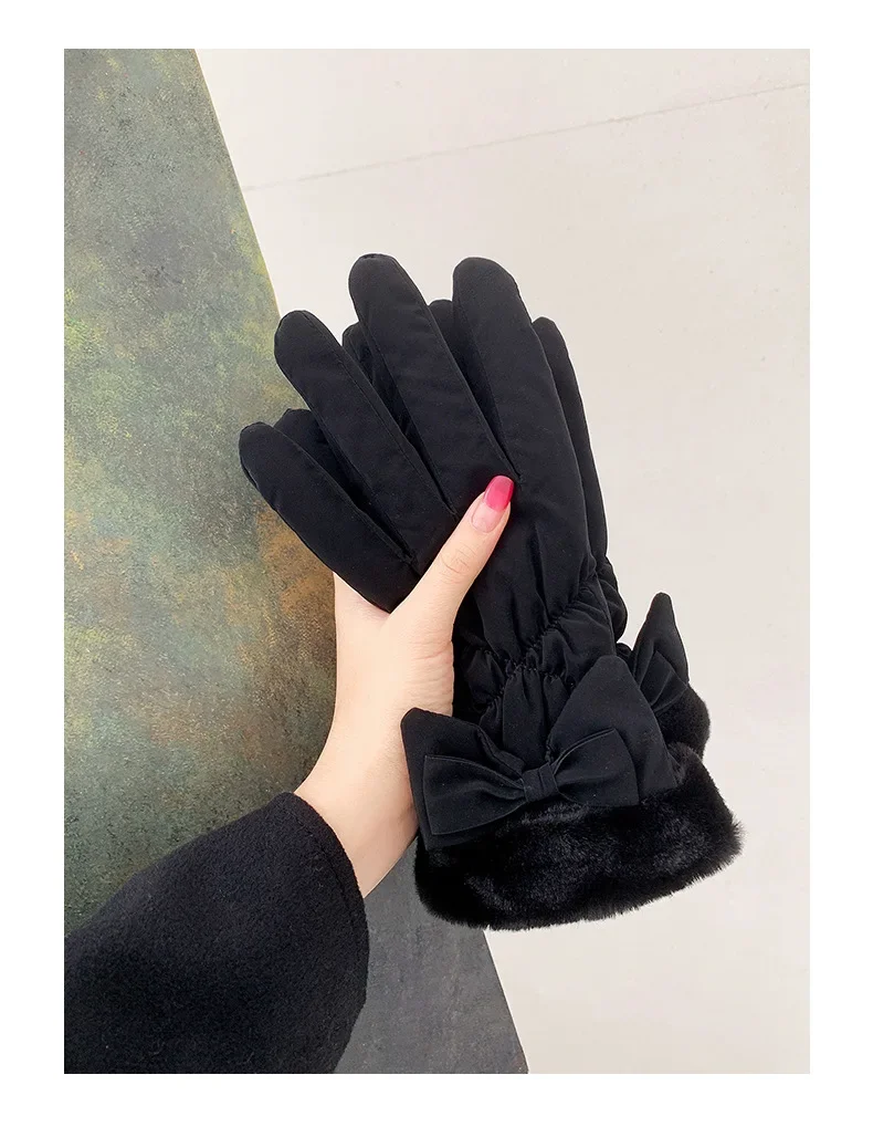 New Winter Gloves Women Cycling Bike Thermal Fleece Cold Resistance Wind Waterproof Bicycle Warm Outdoor Running Skiing Mittens
