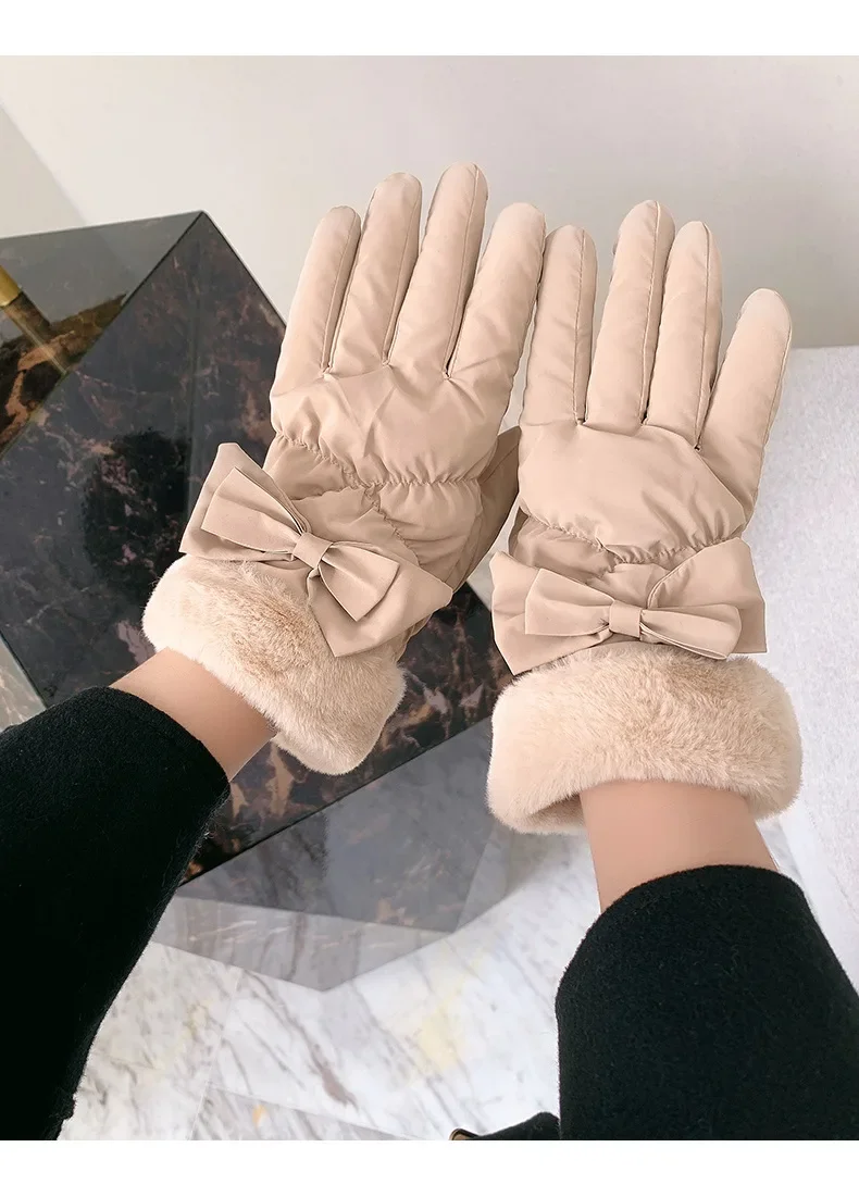 New Winter Gloves Women Cycling Bike Thermal Fleece Cold Resistance Wind Waterproof Bicycle Warm Outdoor Running Skiing Mittens