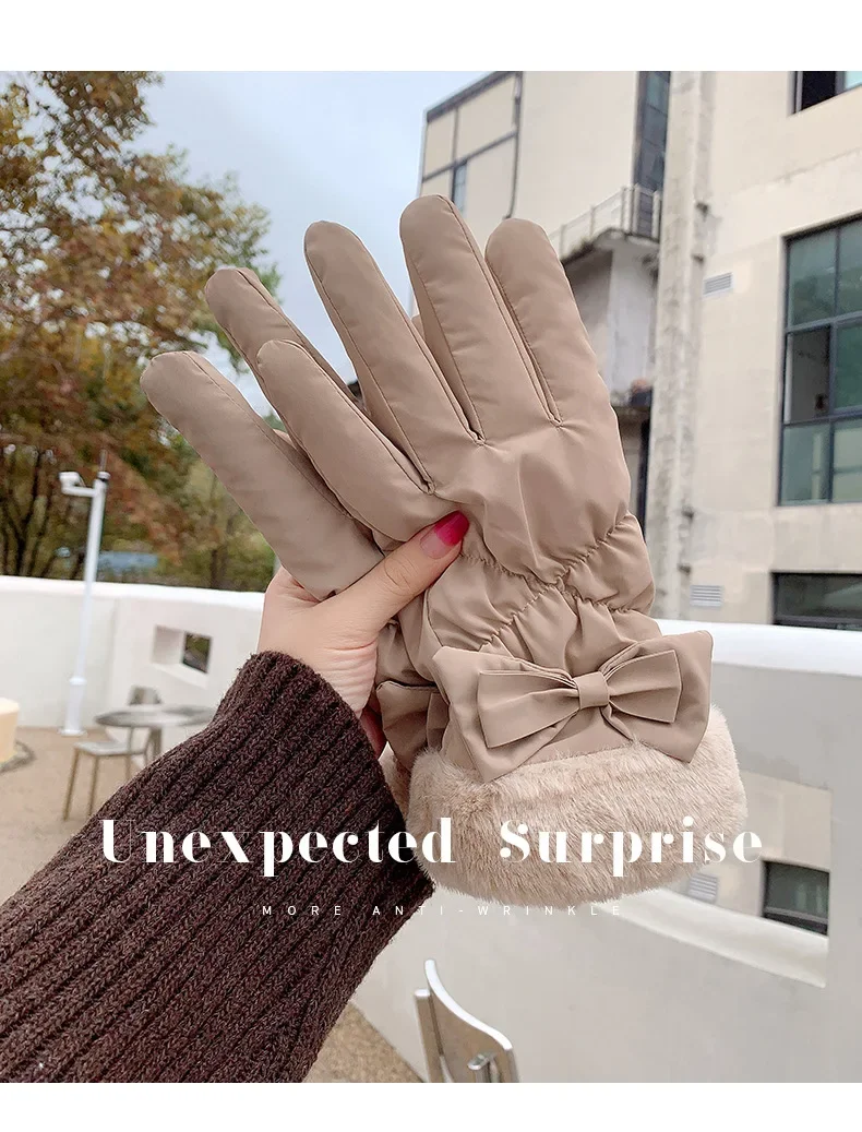 New Winter Gloves Women Cycling Bike Thermal Fleece Cold Resistance Wind Waterproof Bicycle Warm Outdoor Running Skiing Mittens