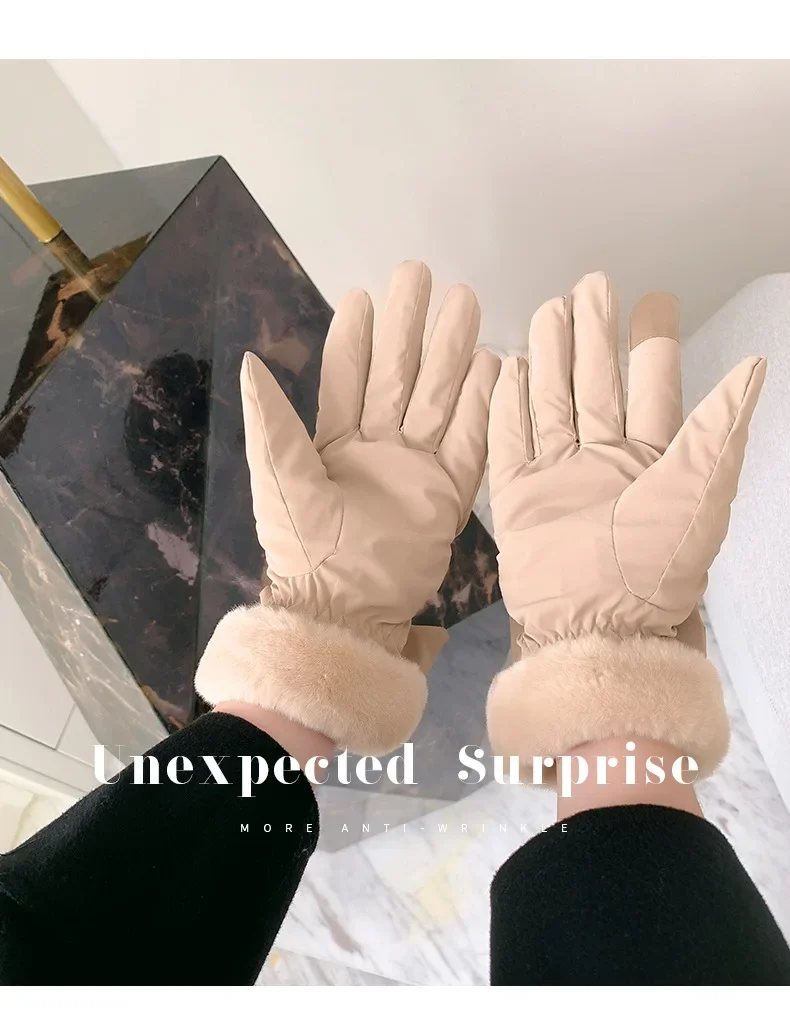 New Winter Gloves Women Cycling Bike Thermal Fleece Cold Resistance Wind Waterproof Bicycle Warm Outdoor Running Skiing Mittens
