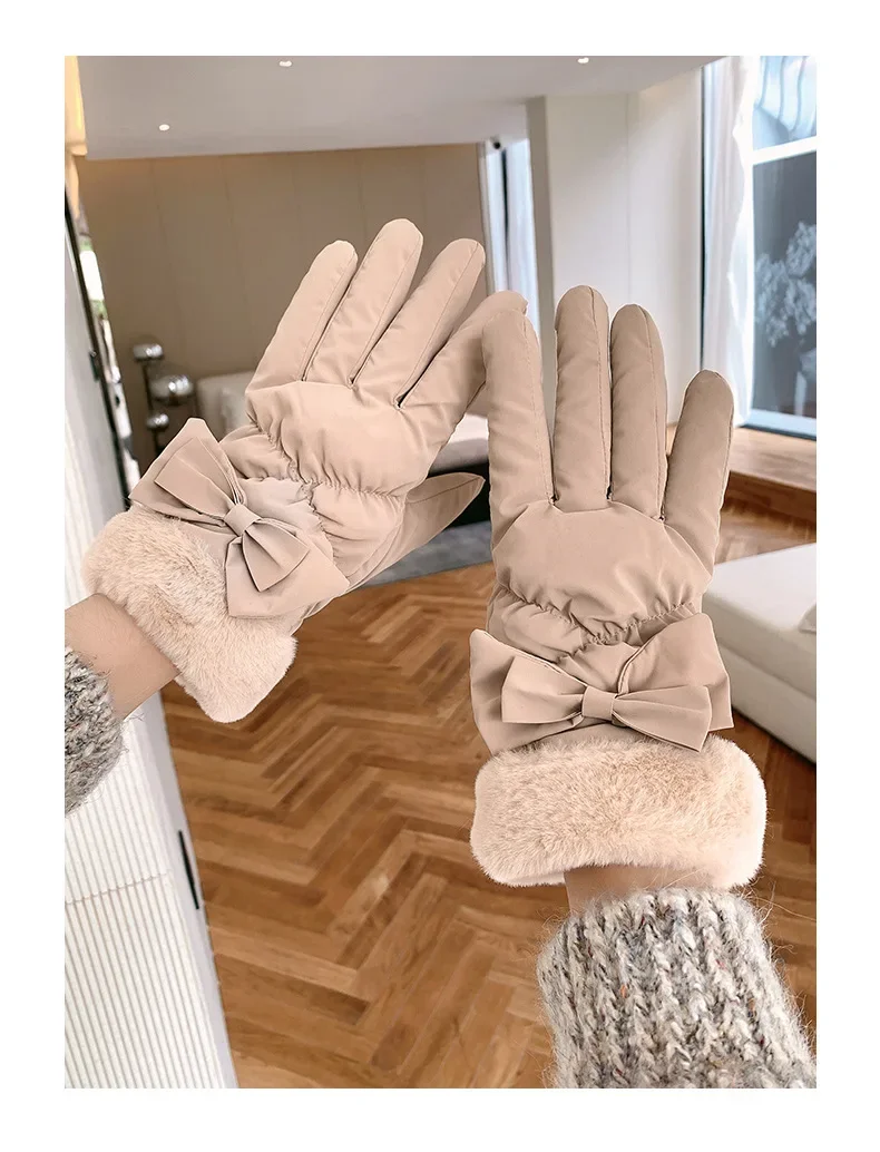 New Winter Gloves Women Cycling Bike Thermal Fleece Cold Resistance Wind Waterproof Bicycle Warm Outdoor Running Skiing Mittens
