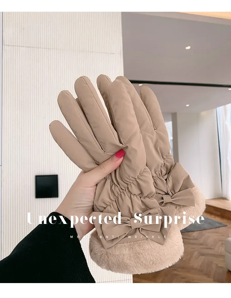 New Winter Gloves Women Cycling Bike Thermal Fleece Cold Resistance Wind Waterproof Bicycle Warm Outdoor Running Skiing Mittens
