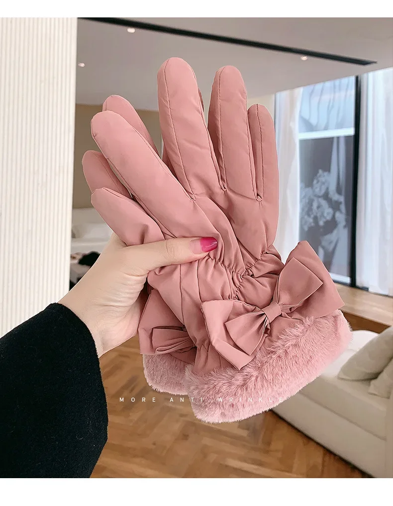 New Winter Gloves Women Cycling Bike Thermal Fleece Cold Resistance Wind Waterproof Bicycle Warm Outdoor Running Skiing Mittens