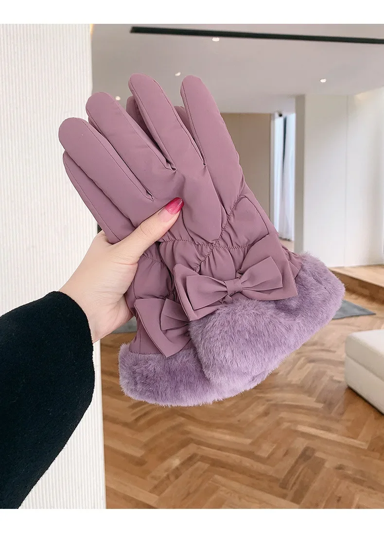 New Winter Gloves Women Cycling Bike Thermal Fleece Cold Resistance Wind Waterproof Bicycle Warm Outdoor Running Skiing Mittens