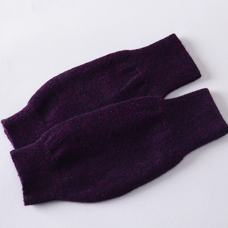 MERRILAMB Fashion Women's Cashmere Wool Blend Gloves Unisex Winter Knitted Mittens Warm Solid Knitwear Wrist Gloves