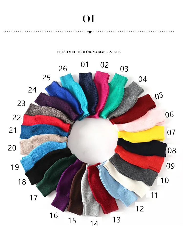 MERRILAMB Fashion Women's Cashmere Wool Blend Gloves Unisex Winter Knitted Mittens Warm Solid Knitwear Wrist Gloves