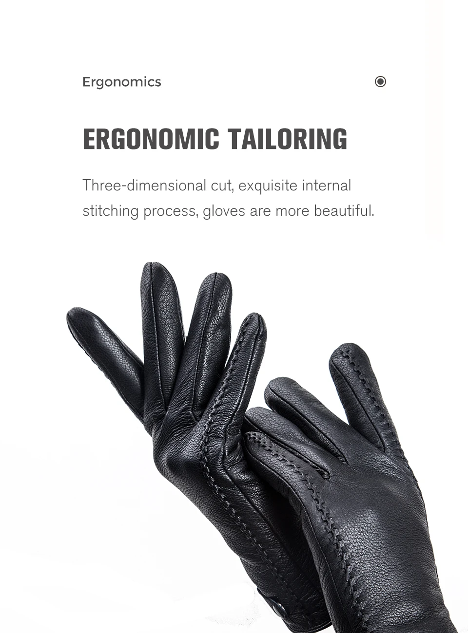 Fashion Sheepskin Sensitive Touch Gloves Black Women's Leather Gloves, Keep Warm Winter Gloves for Touch Screens-2265
