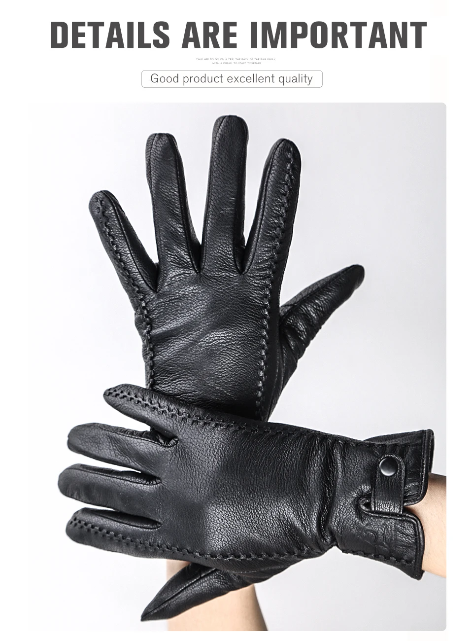 Fashion Sheepskin Sensitive Touch Gloves Black Women's Leather Gloves, Keep Warm Winter Gloves for Touch Screens-2265
