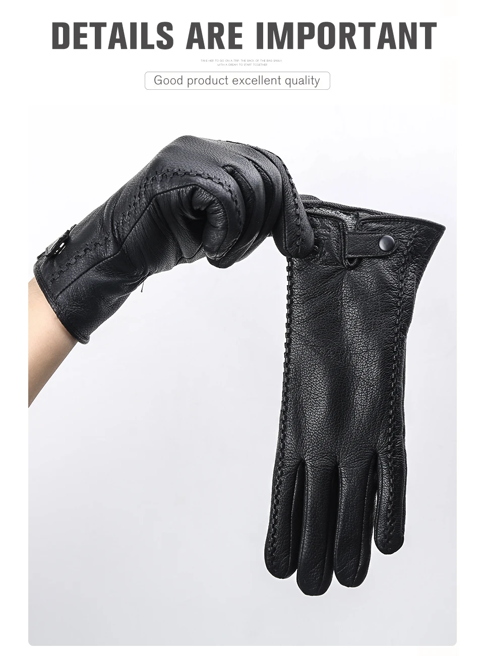 Fashion Sheepskin Sensitive Touch Gloves Black Women's Leather Gloves, Keep Warm Winter Gloves for Touch Screens-2265