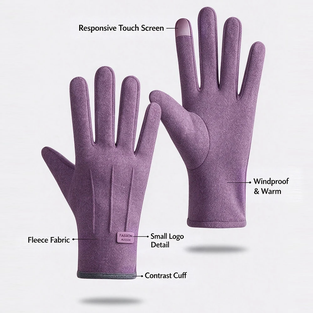 Women Winter Touchscreen Gloves Thicken Warm Fleece Guantes Windproof Thermal Running Gloves Plus Velvet Gloves For Driving