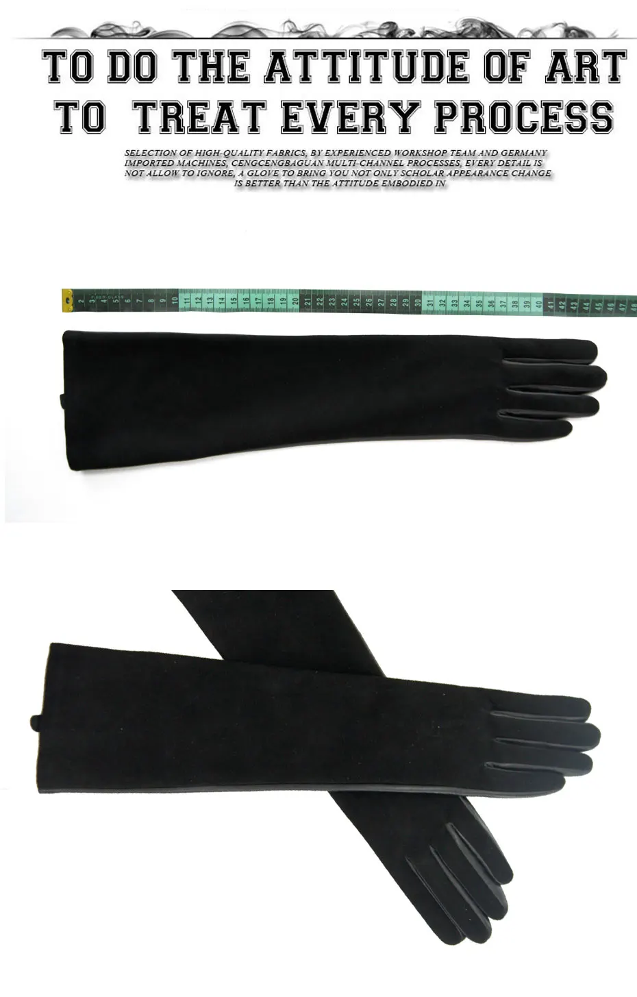 Women's Genuine Sheepskin Leather Winter Fashion Gloves Long Suede Mittens Female Accessory