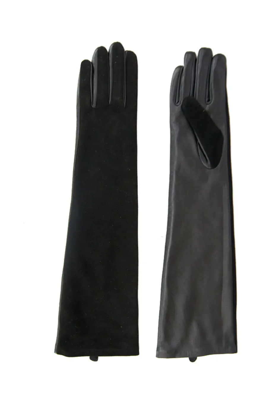 Women's Genuine Sheepskin Leather Winter Fashion Gloves Long Suede Mittens Female Accessory