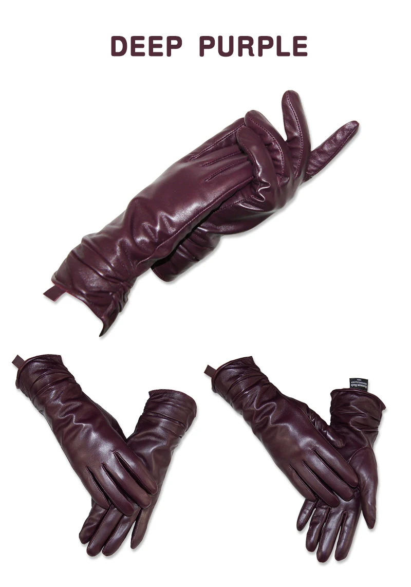 CHING YUN New Women Genuine Leather Gloves Winter Autumn Ladies Fashion Brand Sheepskin Thicken Arm Sleeve Warm Leather YV01