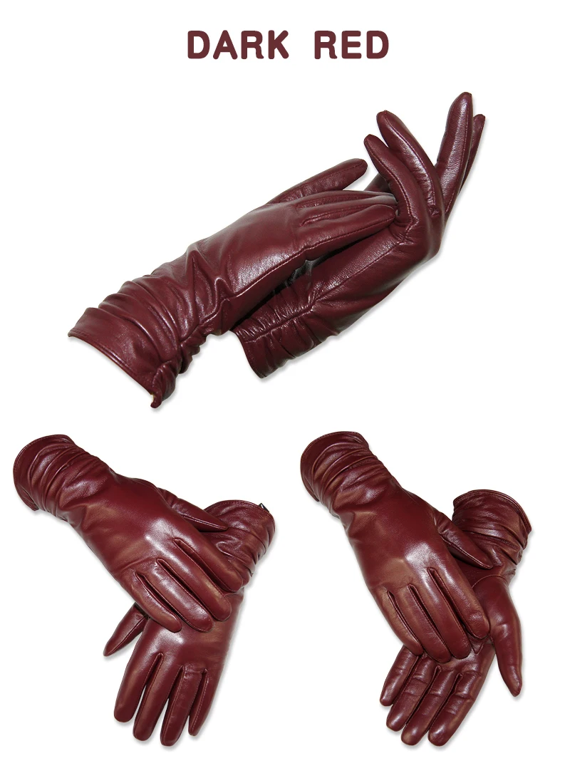 CHING YUN New Women Genuine Leather Gloves Winter Autumn Ladies Fashion Brand Sheepskin Thicken Arm Sleeve Warm Leather YV01