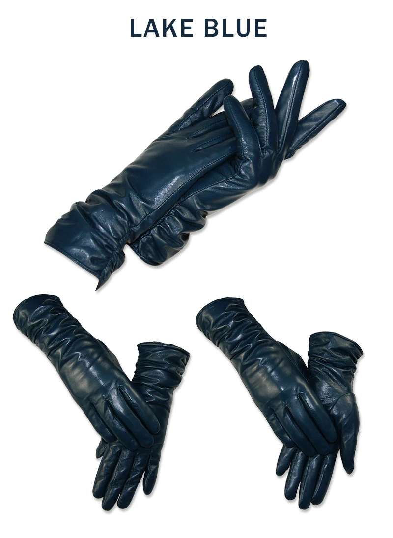 CHING YUN New Women Genuine Leather Gloves Winter Autumn Ladies Fashion Brand Sheepskin Thicken Arm Sleeve Warm Leather YV01