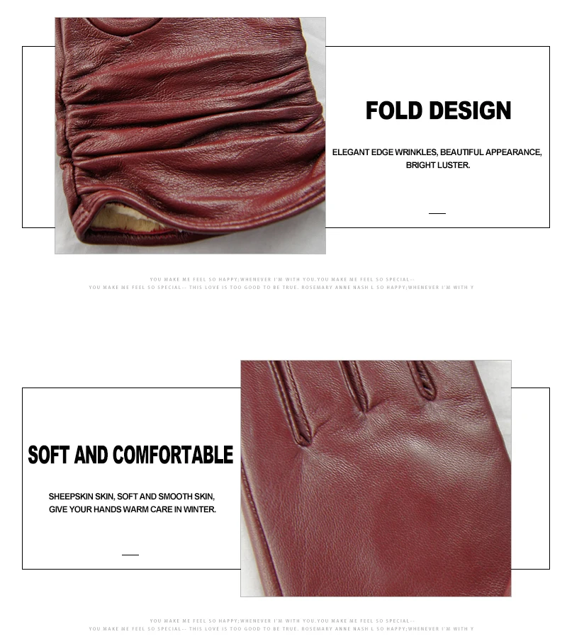 CHING YUN New Women Genuine Leather Gloves Winter Autumn Ladies Fashion Brand Sheepskin Thicken Arm Sleeve Warm Leather YV01