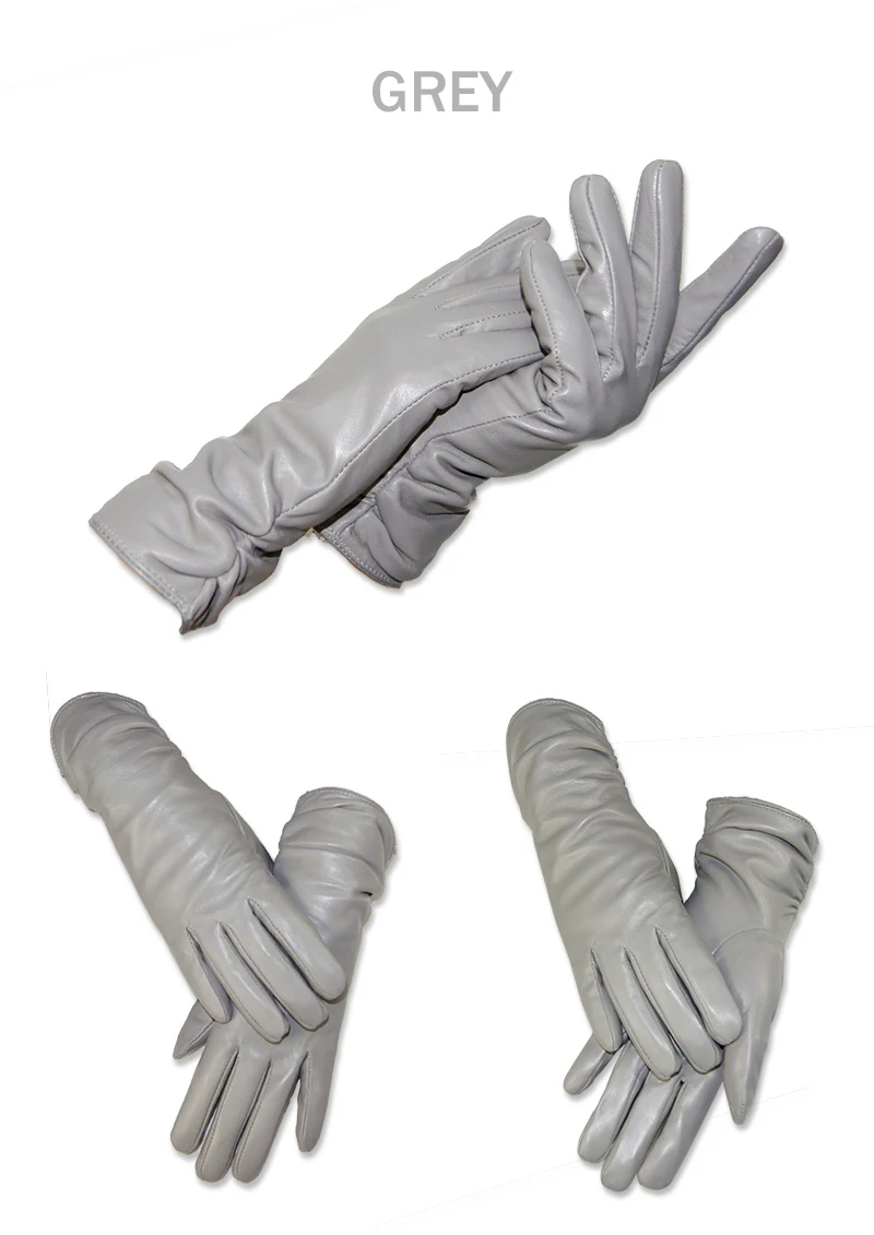 CHING YUN New Women Genuine Leather Gloves Winter Autumn Ladies Fashion Brand Sheepskin Thicken Arm Sleeve Warm Leather YV01