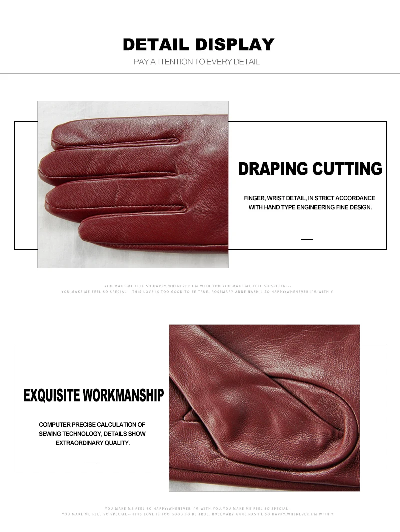 CHING YUN New Women Genuine Leather Gloves Winter Autumn Ladies Fashion Brand Sheepskin Thicken Arm Sleeve Warm Leather YV01