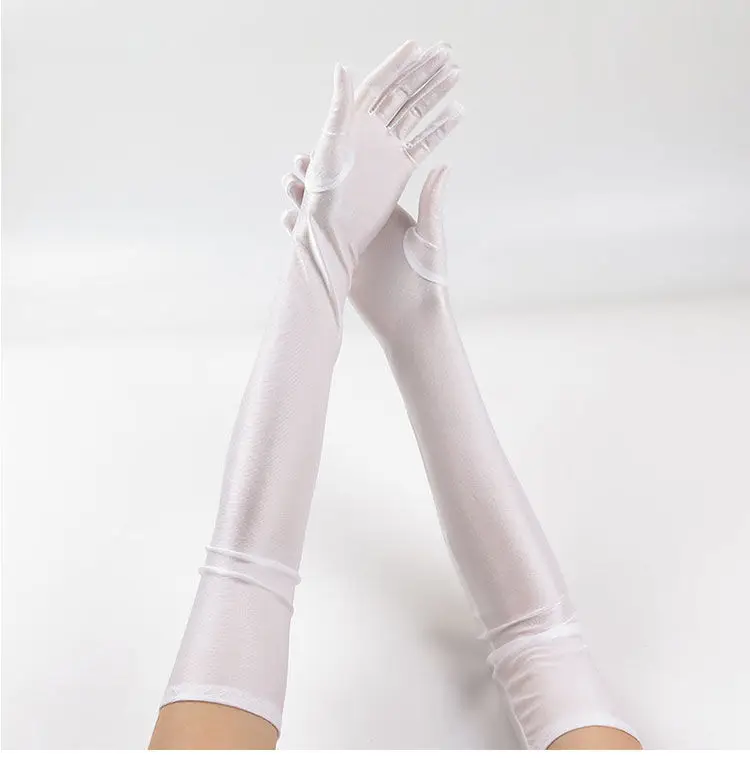 52cm Fashion Women Spandex Elasticity Opera Elbow Long Gloves Solid Driving Sun Protection Party Prom Etiquette Performance