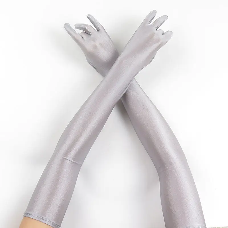 52cm Fashion Women Spandex Elasticity Opera Elbow Long Gloves Solid Driving Sun Protection Party Prom Etiquette Performance