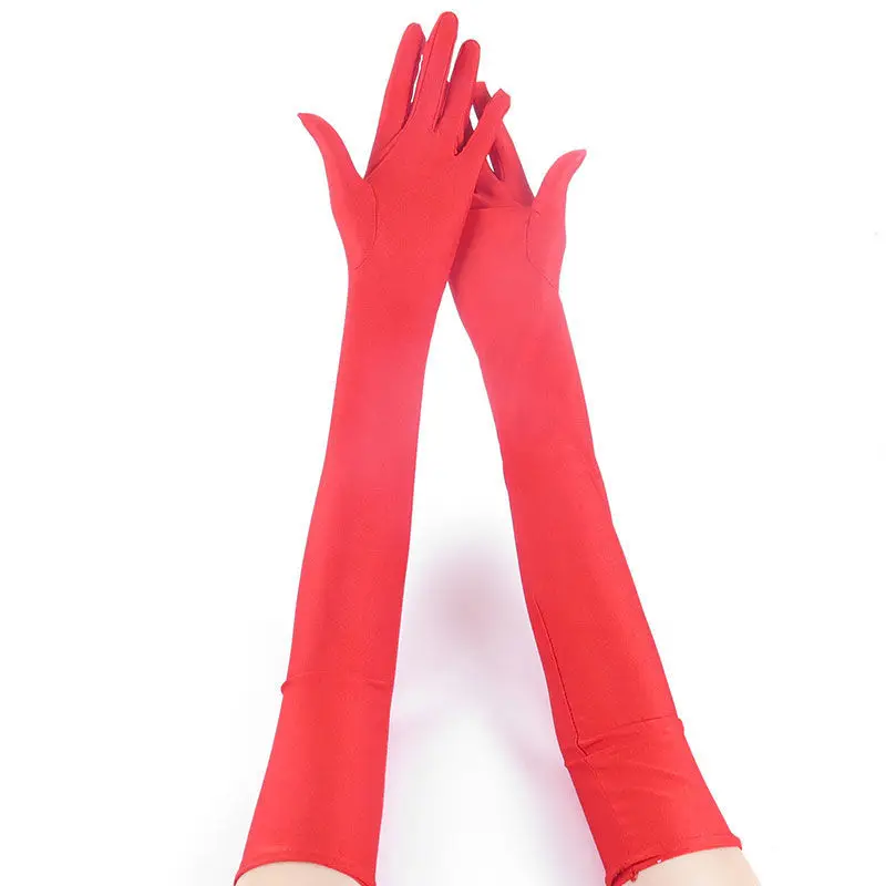 52cm Fashion Women Spandex Elasticity Opera Elbow Long Gloves Solid Driving Sun Protection Party Prom Etiquette Performance