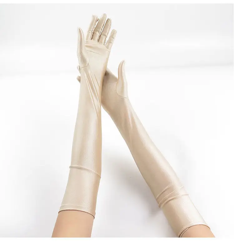 52cm Fashion Women Spandex Elasticity Opera Elbow Long Gloves Solid Driving Sun Protection Party Prom Etiquette Performance