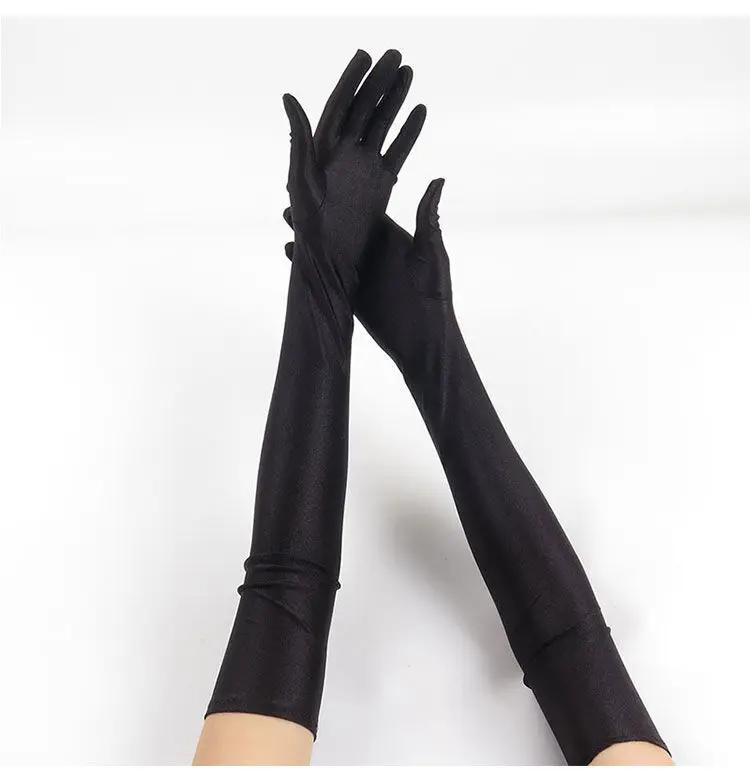 52cm Fashion Women Spandex Elasticity Opera Elbow Long Gloves Solid Driving Sun Protection Party Prom Etiquette Performance