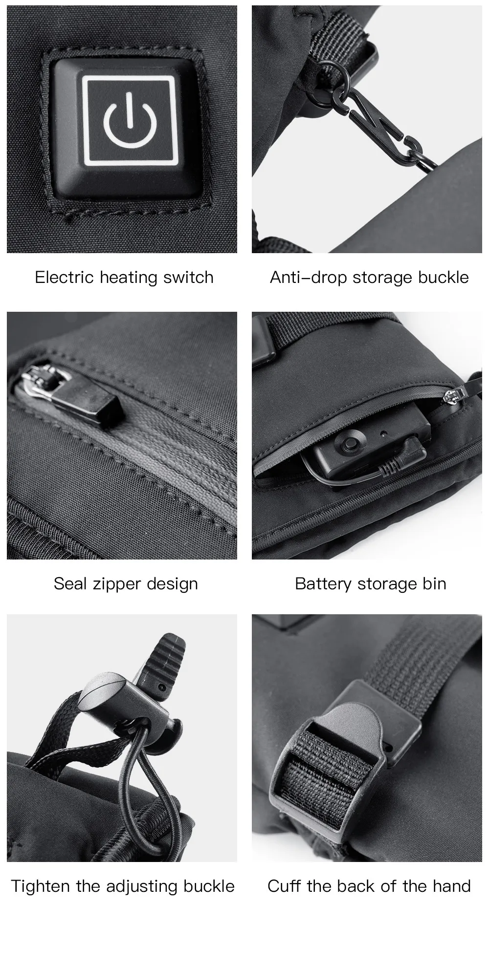 Electric Heated Gloves Motorcycle Winter Moto Heated Gloves Warm Waterproof Rechargeable Heating Thermal Gloves For Snowmobile