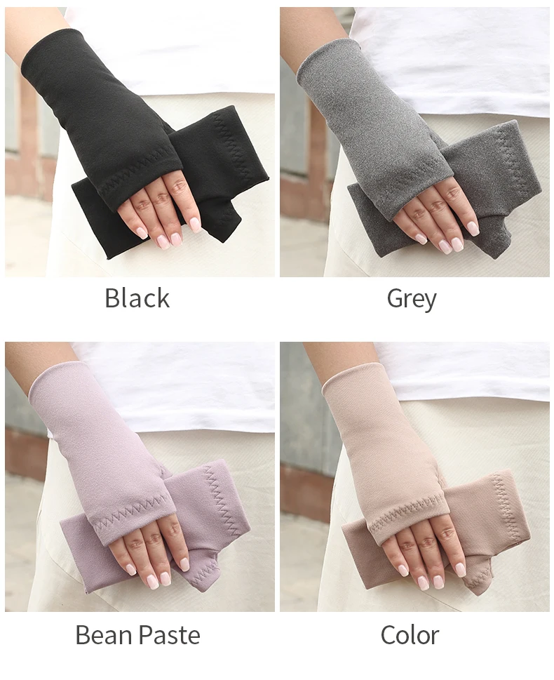 Winter Outdoor Sports Warm Half Finger Gloves for Women and Men Non-Slip Students Cycling Cold Office Bare Finger Gloves
