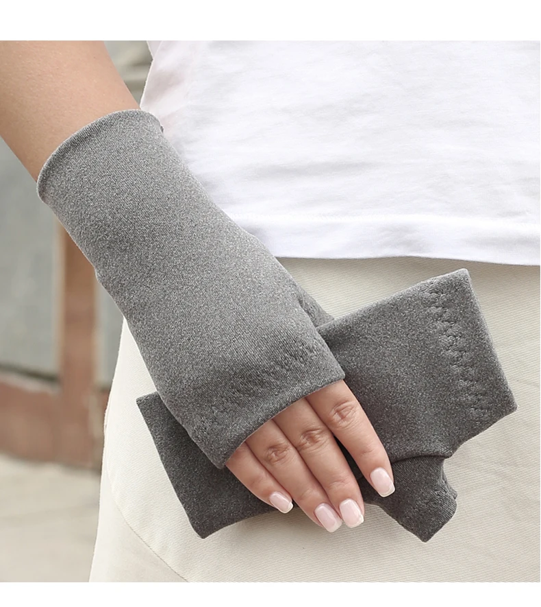 Winter Outdoor Sports Warm Half Finger Gloves for Women and Men Non-Slip Students Cycling Cold Office Bare Finger Gloves