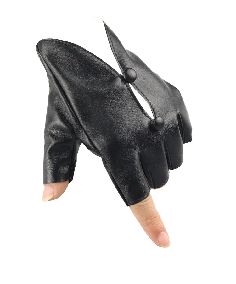 Women Sexy Half Finger Leather Gloves Outdoor Cycling Fingerless Gloves Dancing Pole Dance Performance Party Show Gloves Mittens