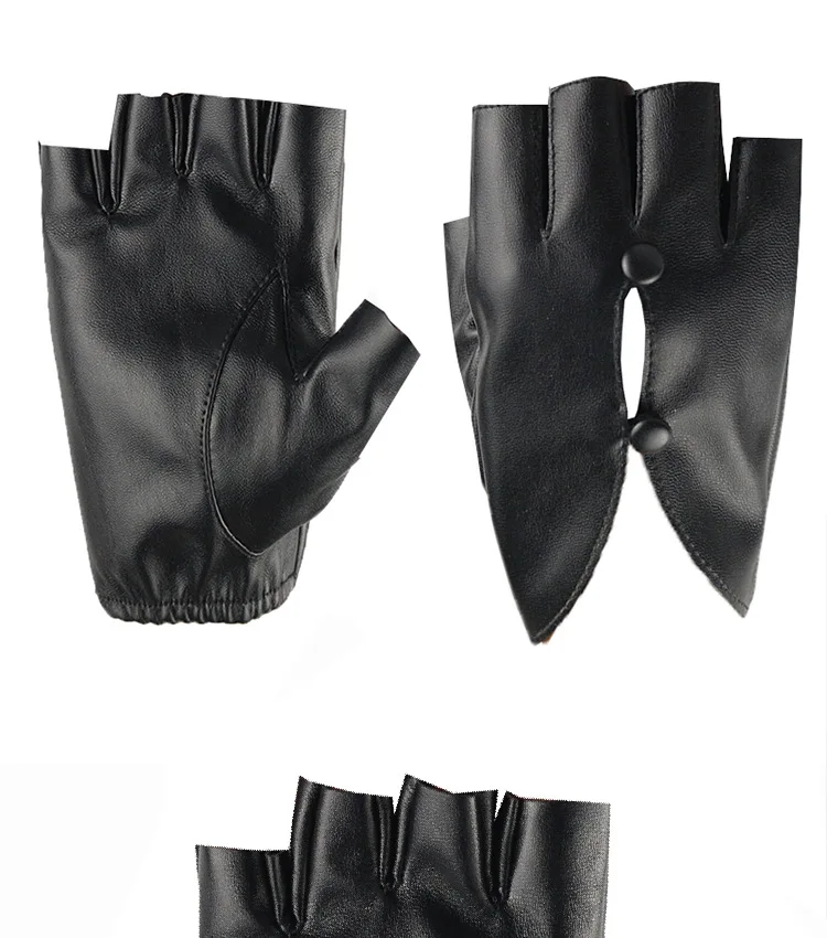 Women Sexy Half Finger Leather Gloves Outdoor Cycling Fingerless Gloves Dancing Pole Dance Performance Party Show Gloves Mittens