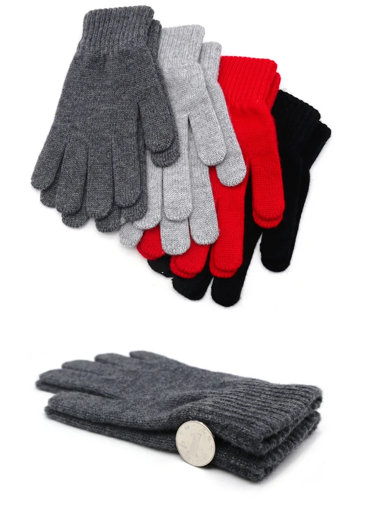Thick Warm 100%Cashmere Gloves Men Autumn Winter 2025
