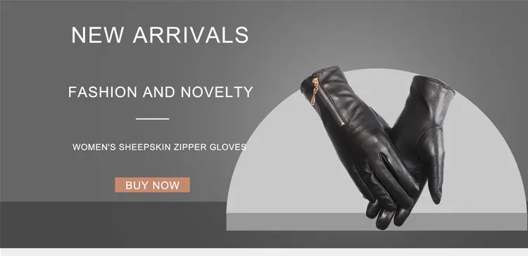 New Touch Screen Women's Sheepskin Gloves Leather Fleece Lined Fashion Zipper Warm Autumn and Winter Outdoor Driving Gloves