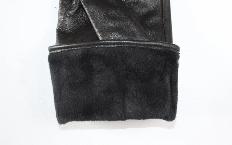 Women's sheepskin gloves leather touch screen fashion zipper fleece warm windproof autumn driving gloves winter