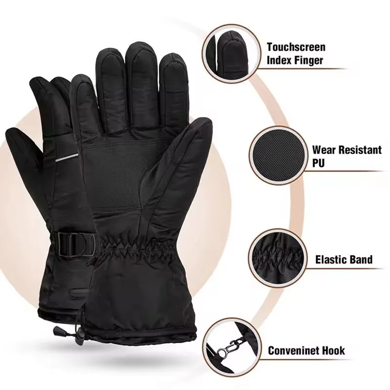 Waterproof Heated Rechargeable Gloves Electric Heated Gloves Thermal Heat Gloves Winter Warm Skiing Snowboarding Hunting Fishing