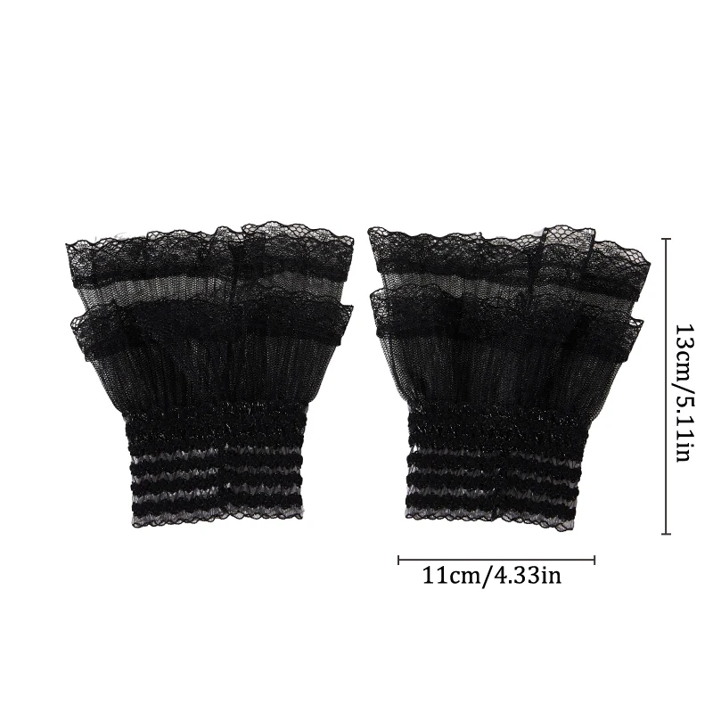 1Pair Manicure Photo Lace Decorative Cuff Double-layer Mesh Horn Sleeve Nail Showing Posing Sleeve DIY Shooting Background Prop