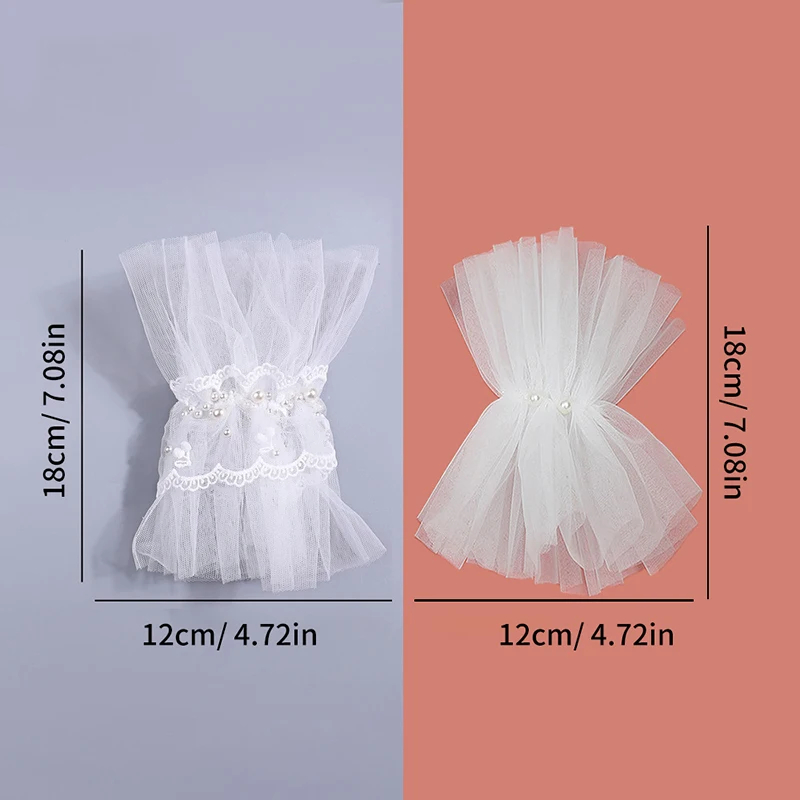1Pair Manicure Photo Lace Decorative Cuff Double-layer Mesh Horn Sleeve Nail Showing Posing Sleeve DIY Shooting Background Prop